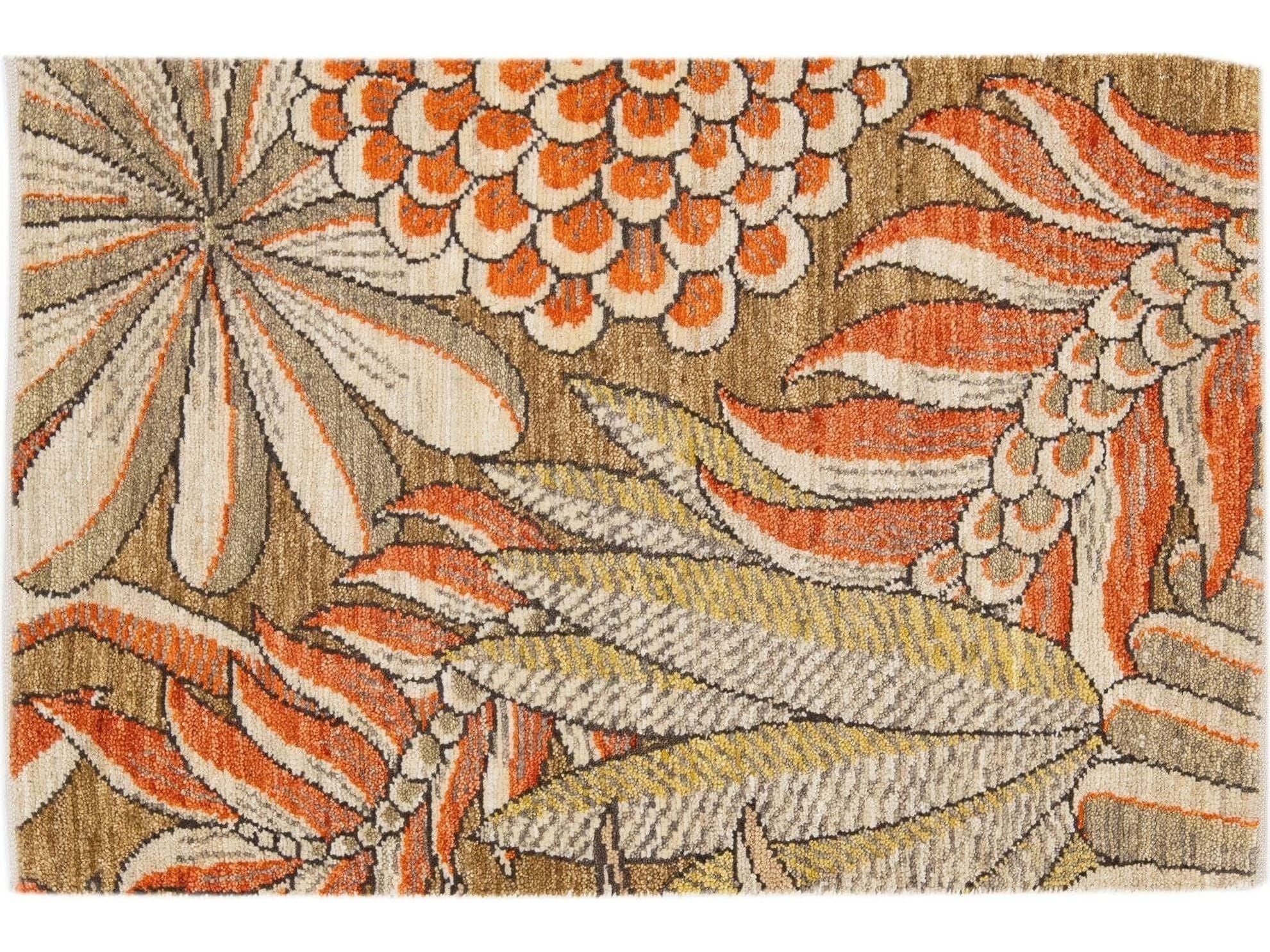 Modern Floral Custom Wool Rug