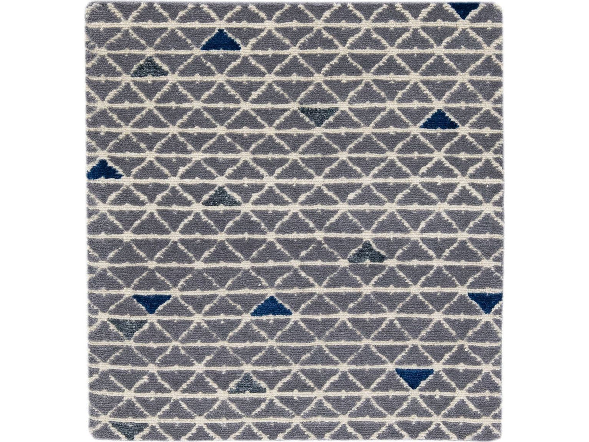 Modern Tibetan Wool and Silk Custom Rug
