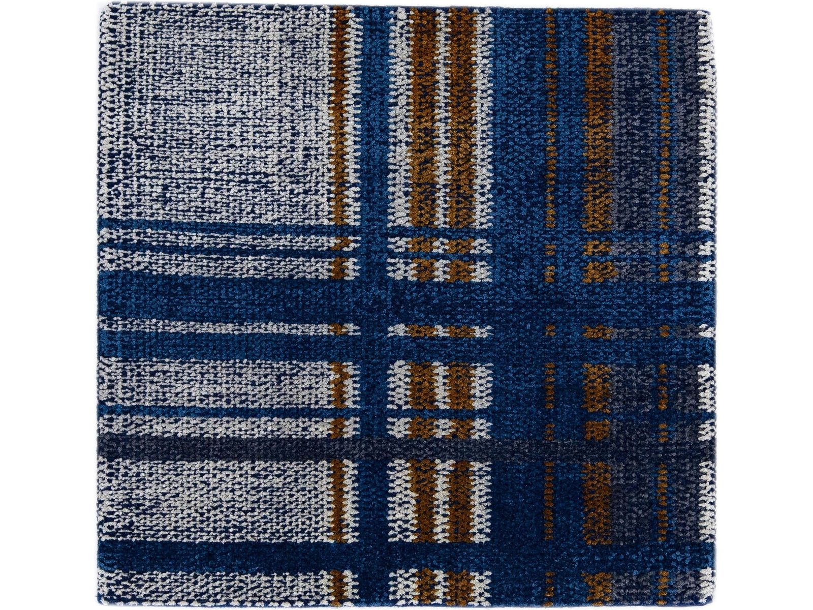 Modern Plaid Structured Custom Wool Rug