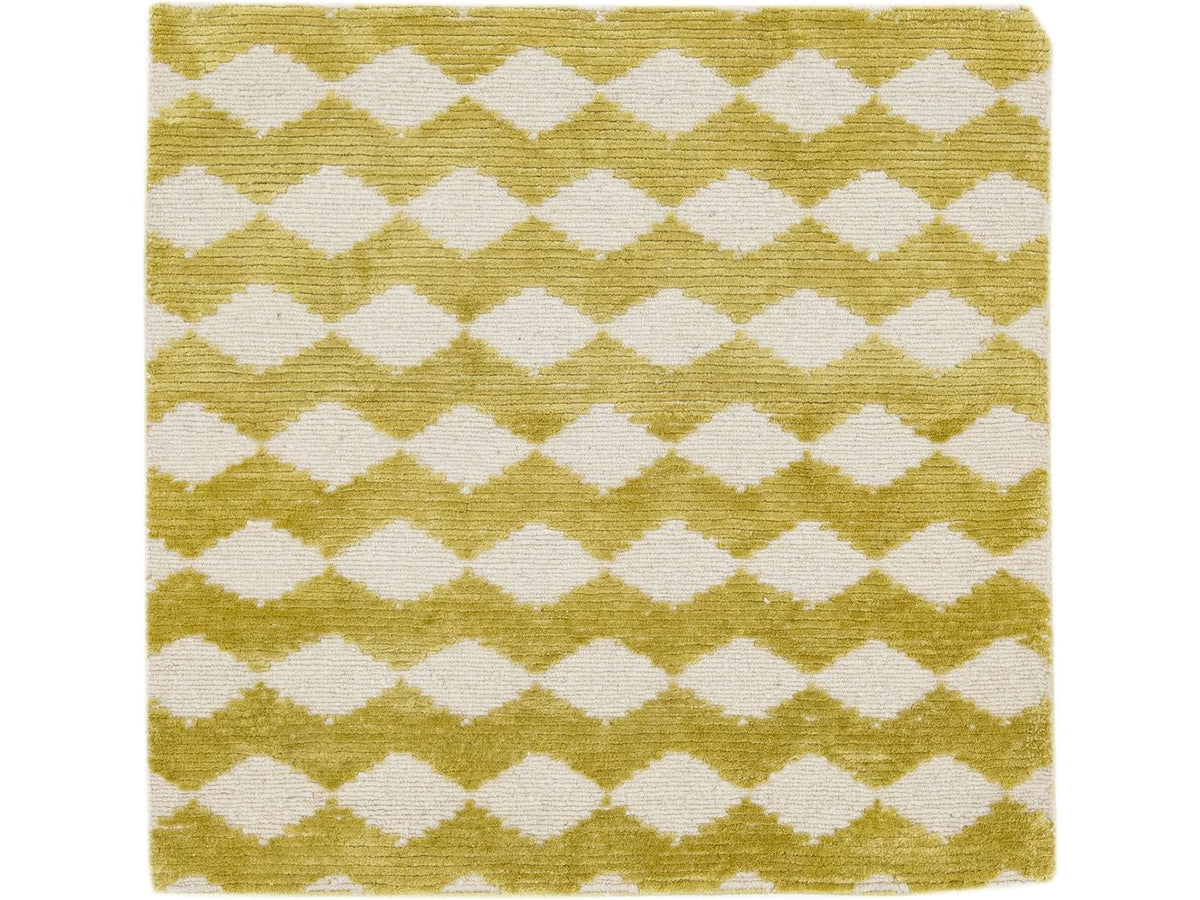 Modern Tibetan Wool and Silk Custom Rug