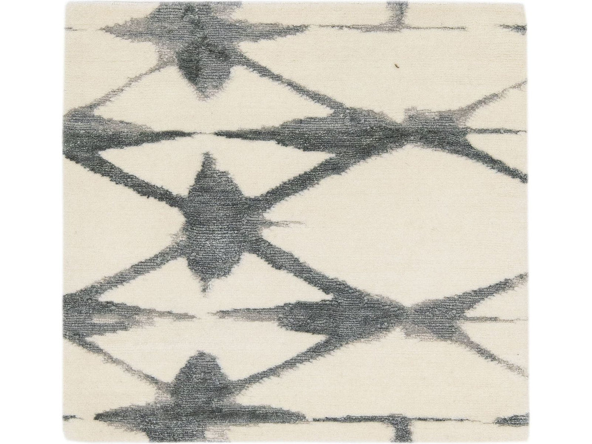 Modern Tibetan Wool and Silk Custom Rug