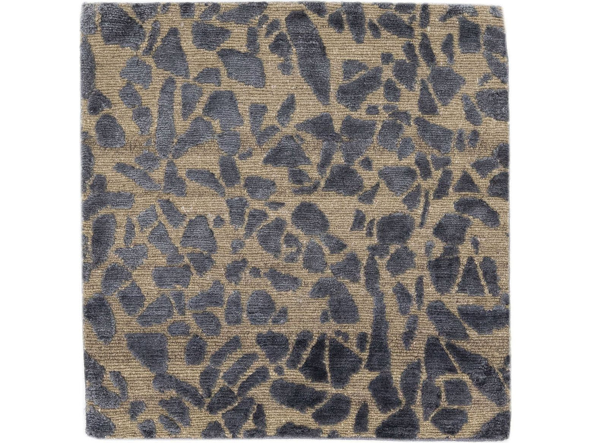 Modern Tibetan Wool and Silk Custom Rug