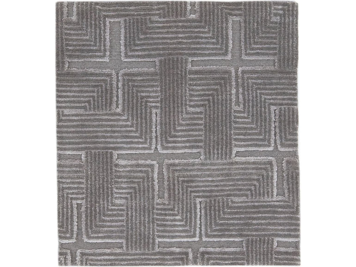 Modern Tibetan Wool and Silk Custom Rug