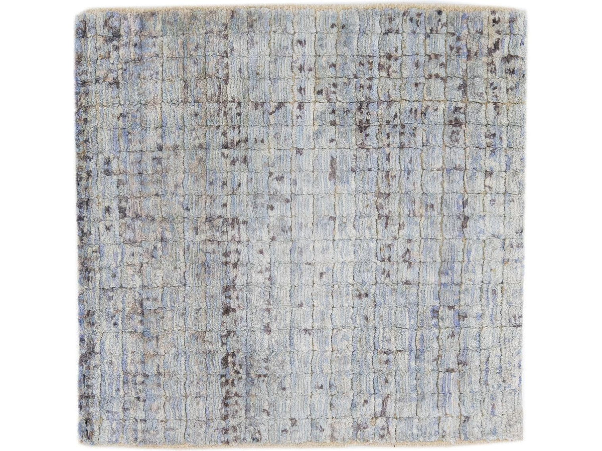 Modern Tibetan Wool and Silk Custom Rug