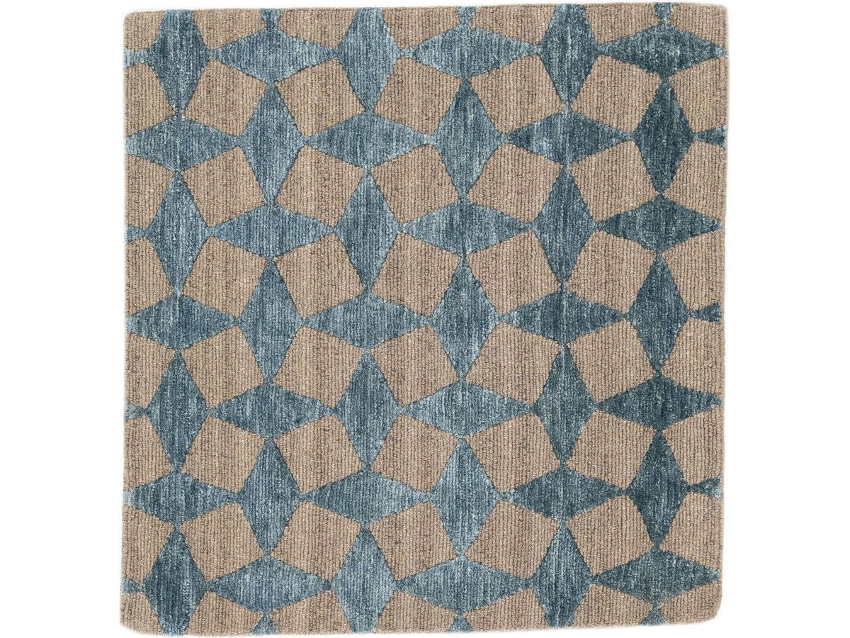 Modern Tibetan Wool and Silk Custom Rug