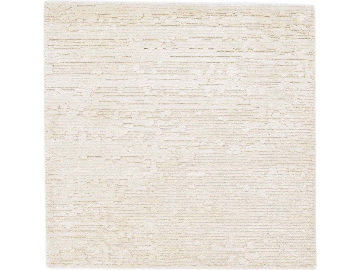Modern Tibetan Wool and Silk Custom Rug