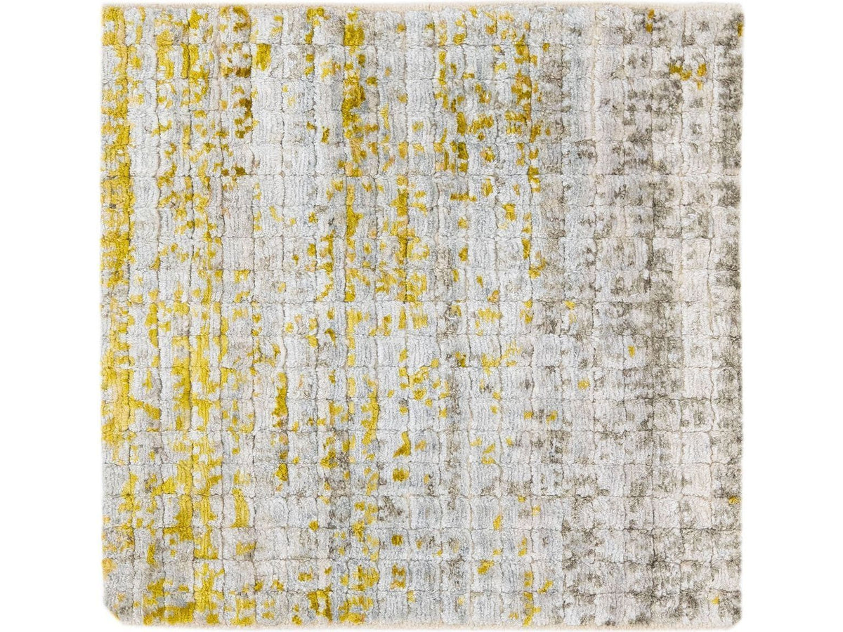 Modern Tibetan Wool and Silk Custom Rug