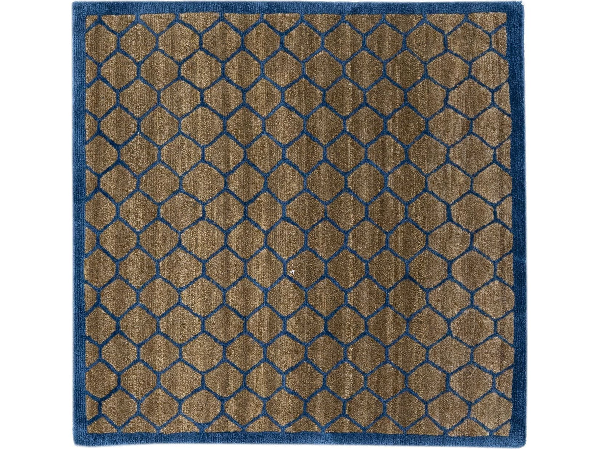 Modern Tibetan Wool and Silk Custom Rug