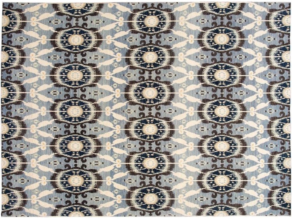New Modern Transitional Wool Afghan Rug 11 X 13