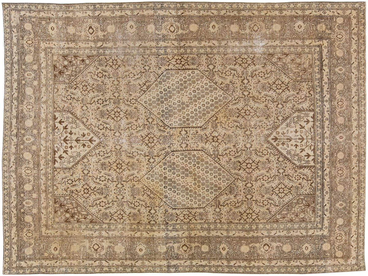 Antique Tabriz Wool Rug 7 X 10