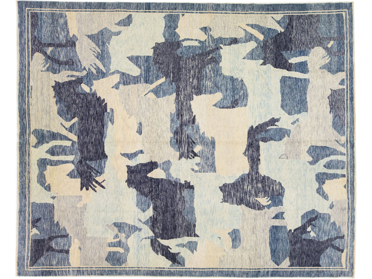 Modern Turkish Wool Rug 11 X 14