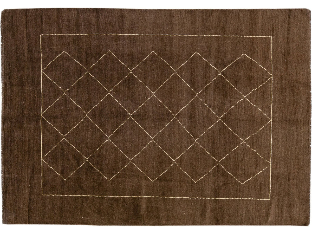 Modern Moroccan Wool Rug 7 X 9