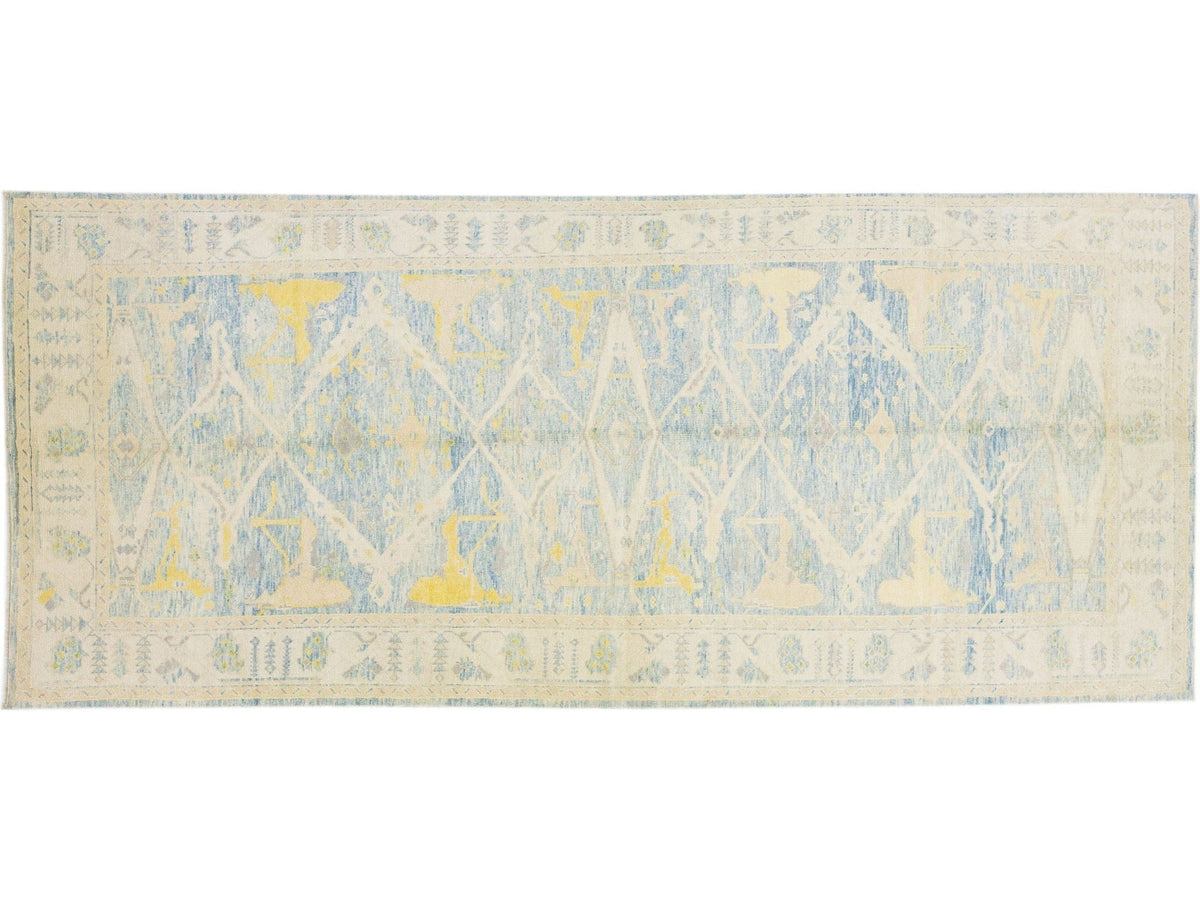 Modern Oushak Wool Runner 7 X 16