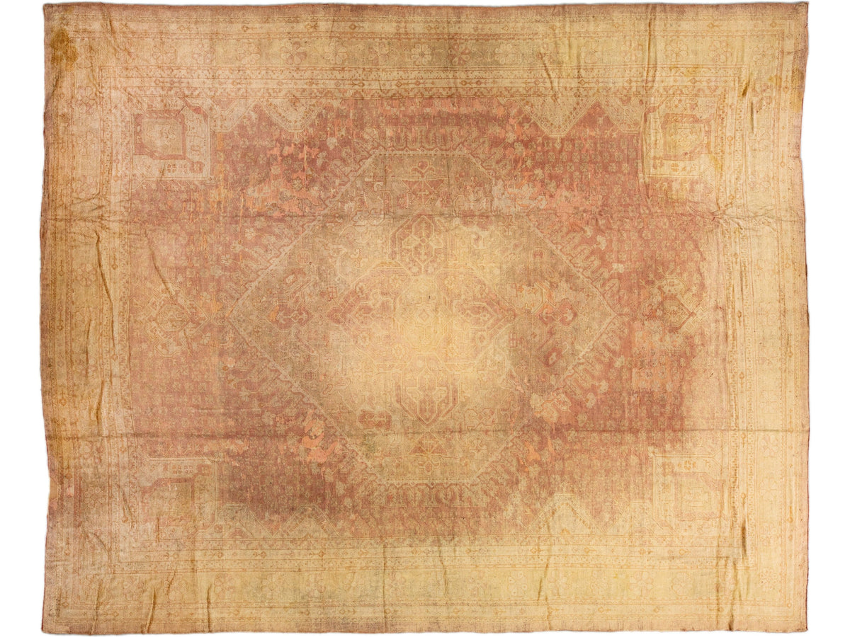 Antique Oushak Wool Rug 15 X 19