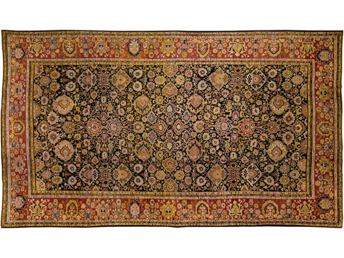 Antique Sultanabad Wool Rug 13 X 22