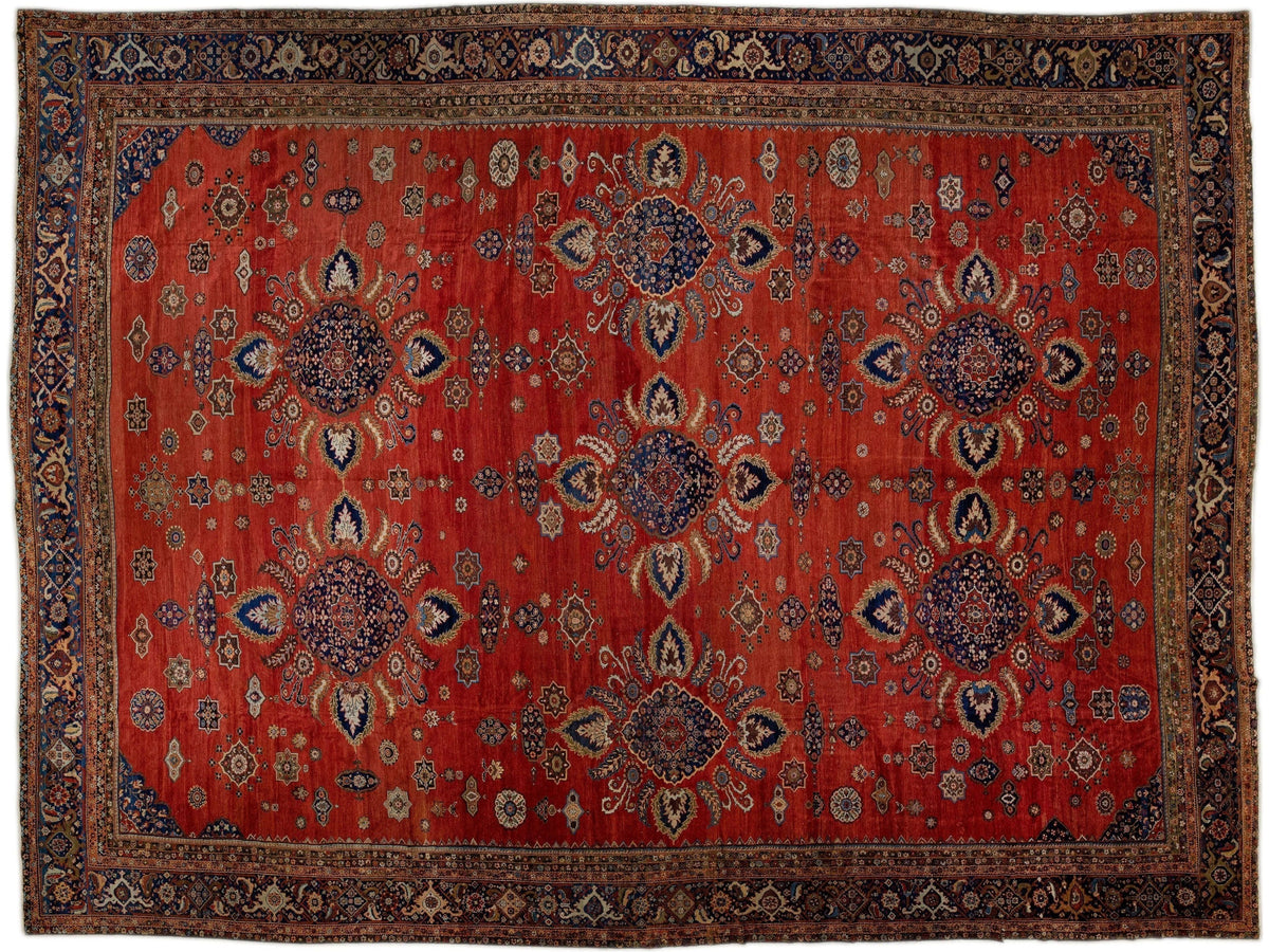 Antique Sultanabad Wool Rug 19 X 24