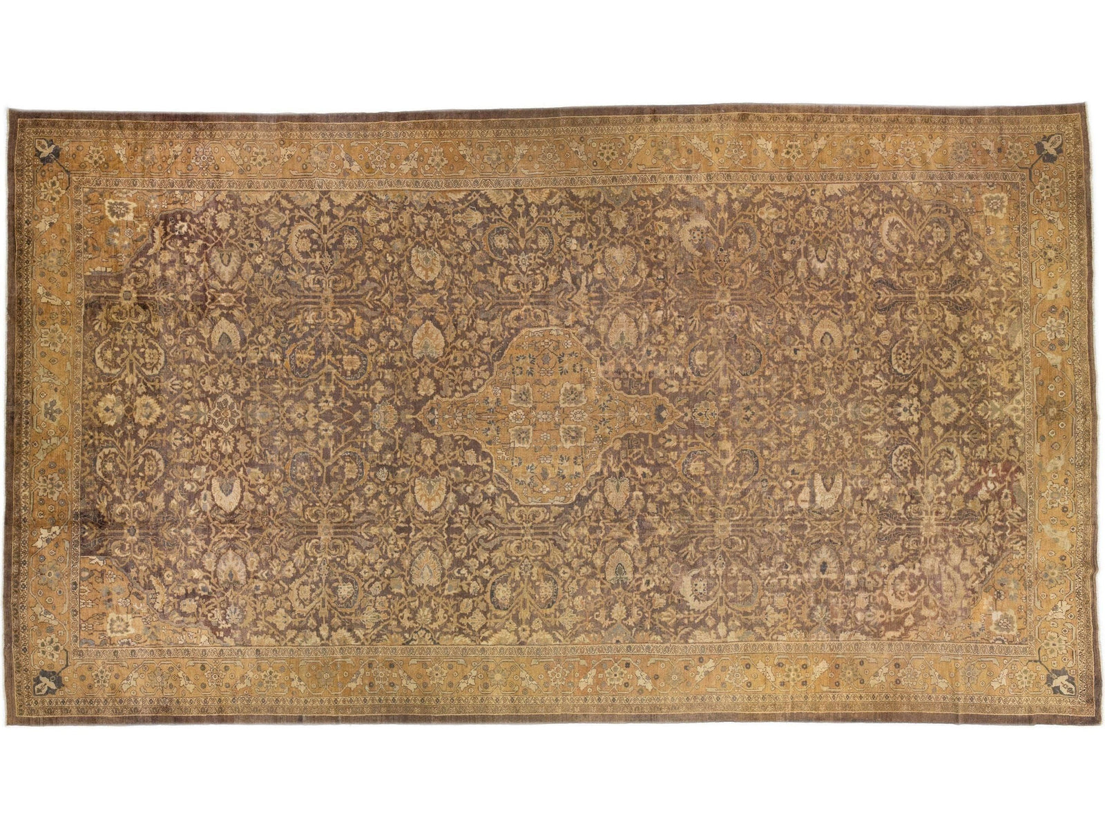 Antique Sultanabad Wool Rug 13 X 22