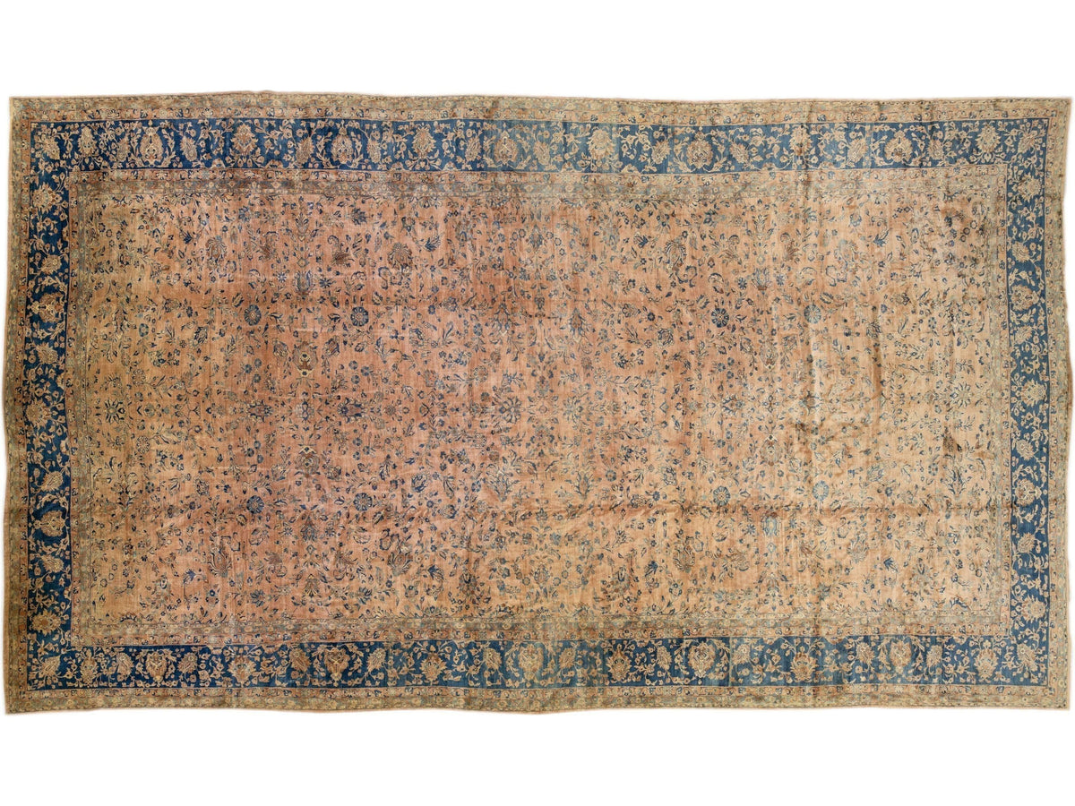 Antique Tabriz Wool Rug 15 X 27