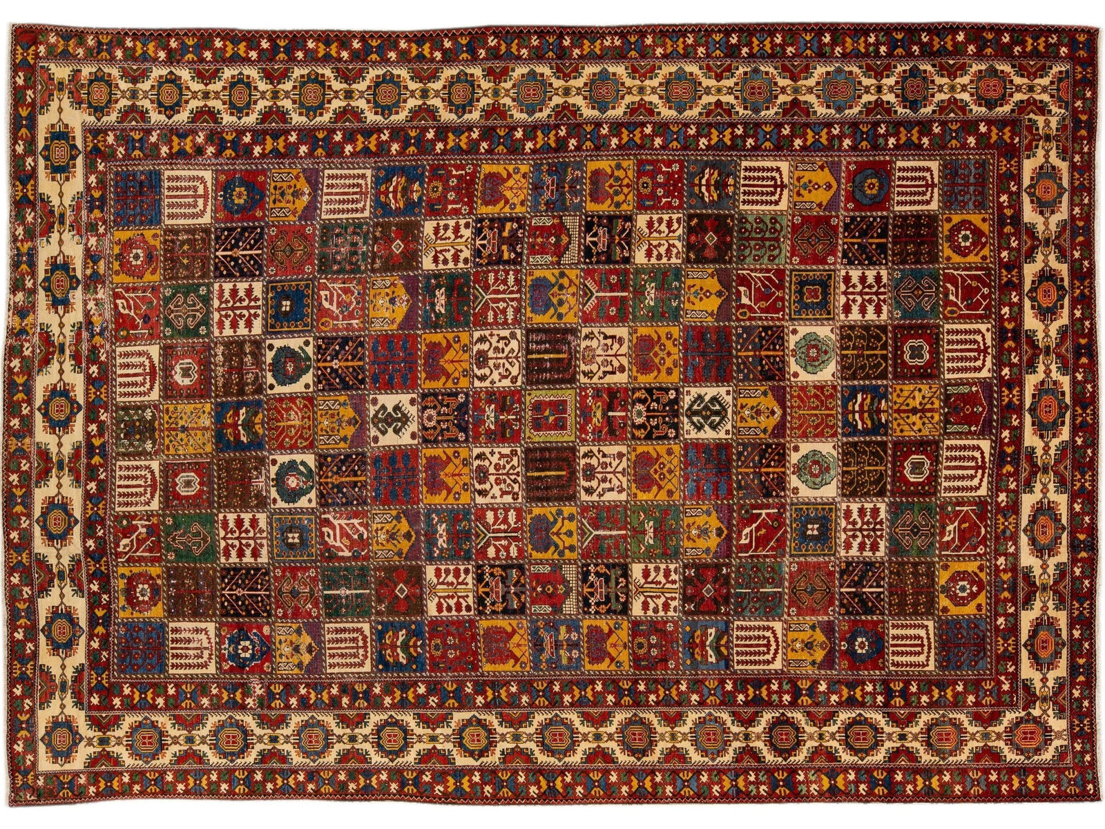 Antique Bakhtiari Persian Wool Rug 14 X 19