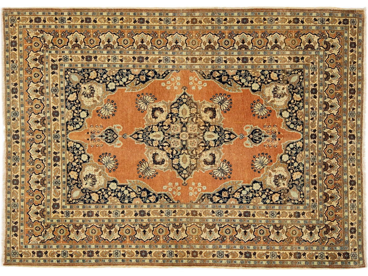 Antique Tabriz Wool Rug 4 X 6