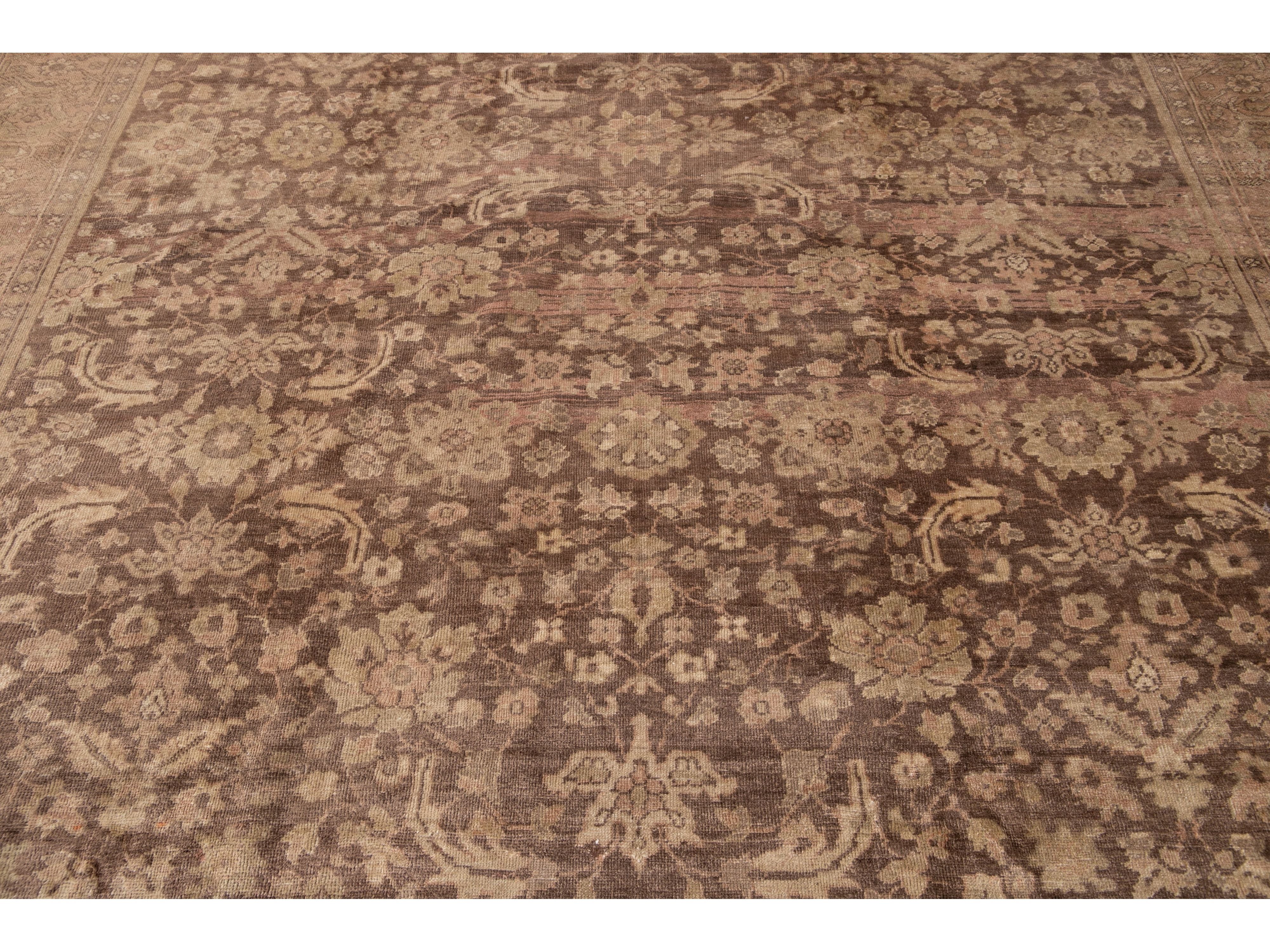 Antique Persian Mahal Wool Rug 10 X 12