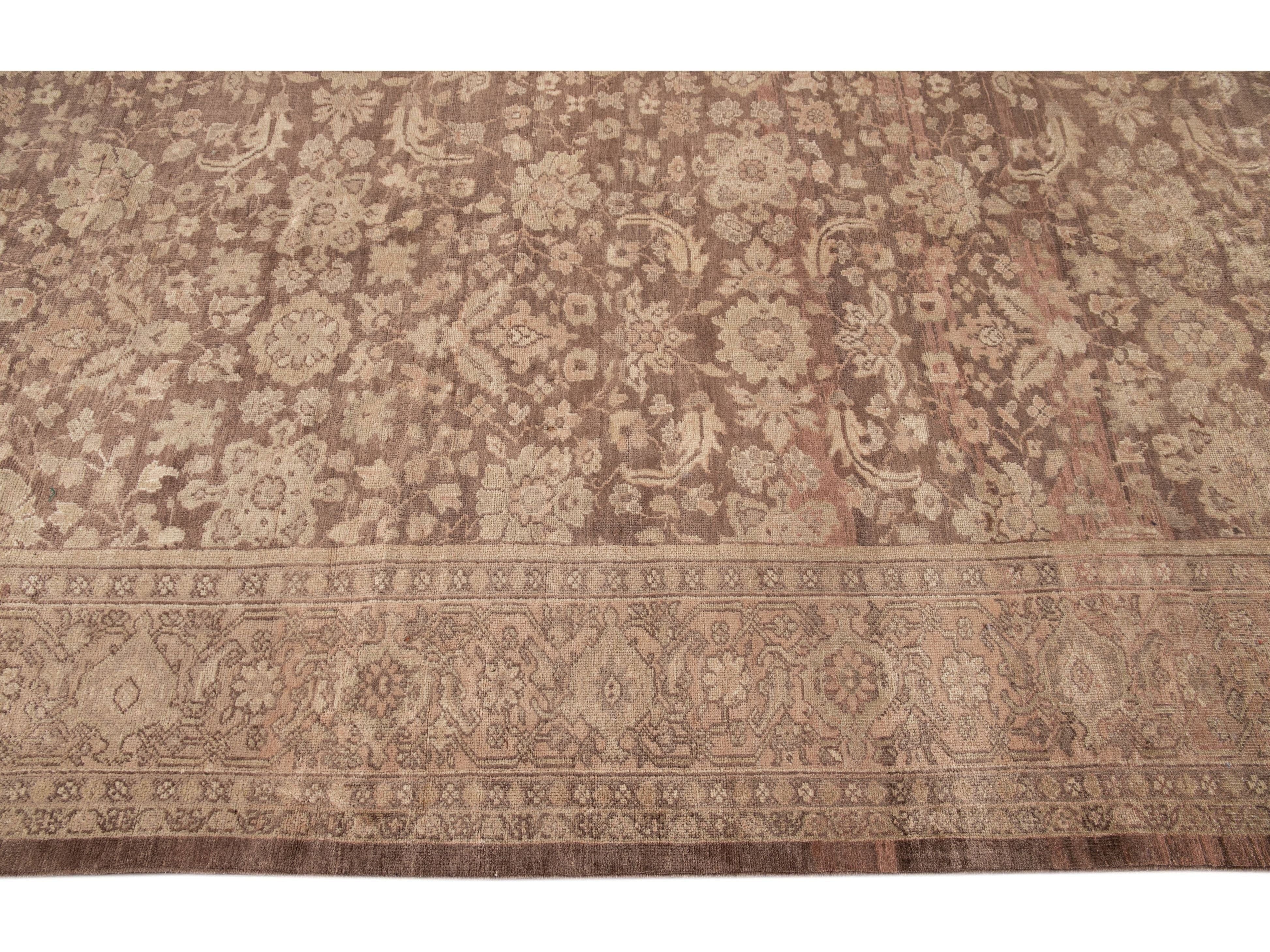 Antique Persian Mahal Wool Rug 10 X 12