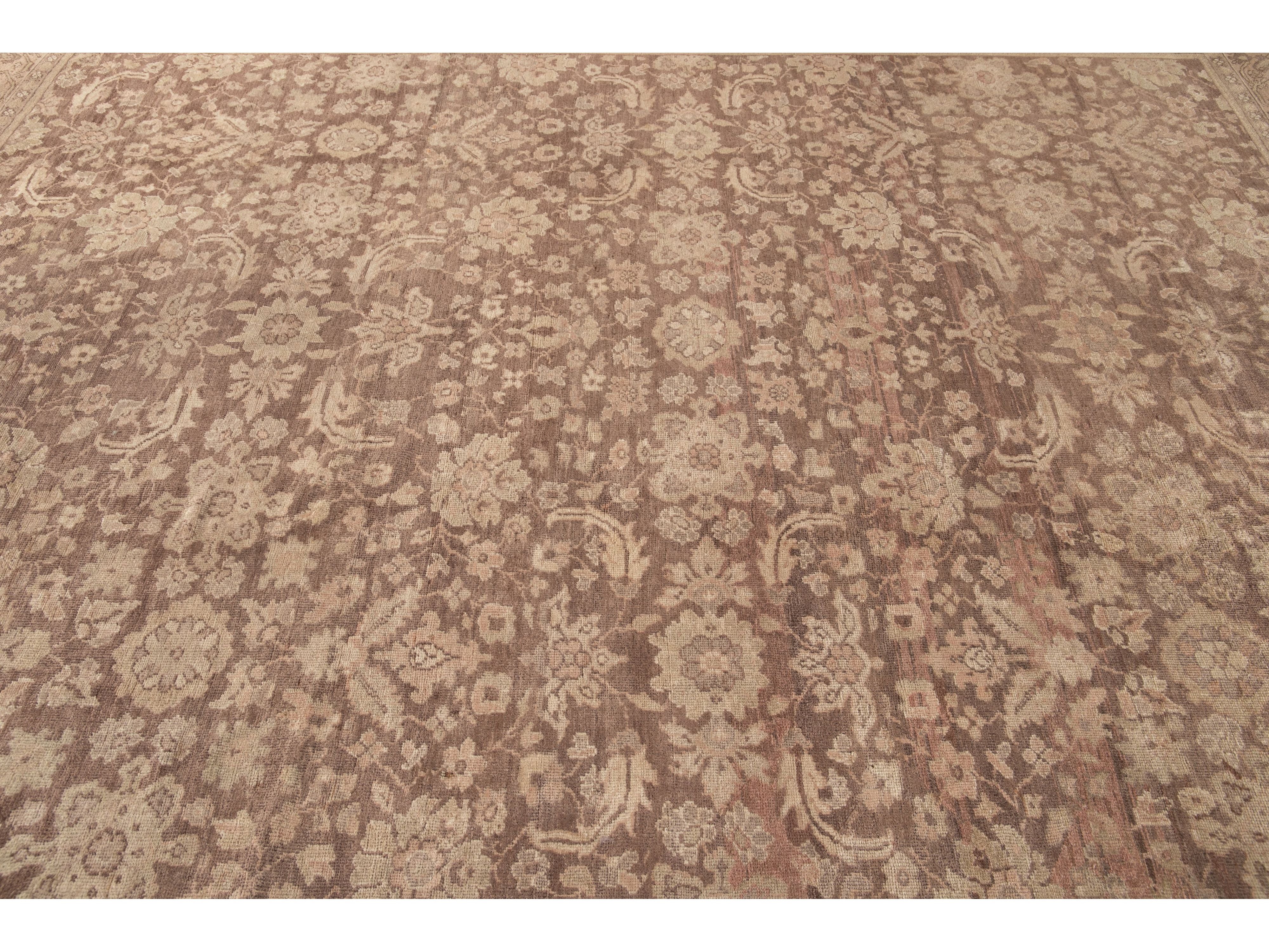 Antique Persian Mahal Wool Rug 10 X 12