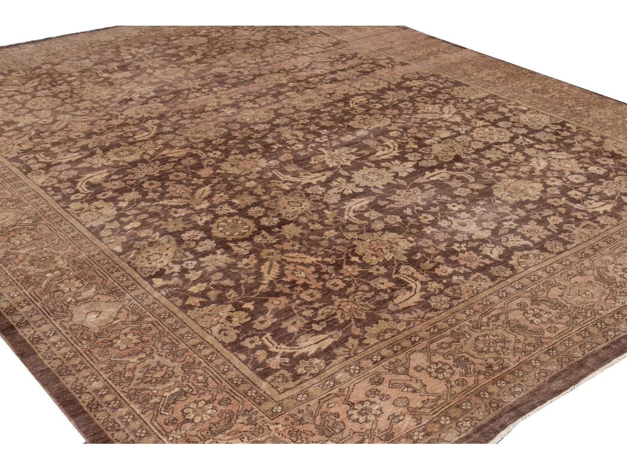 Antique Persian Mahal Wool Rug 10 X 12
