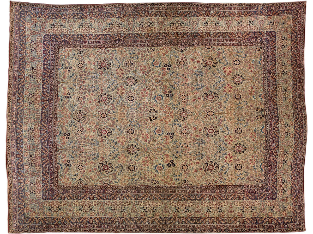 Antique Kerman Wool Rug  16 X 21