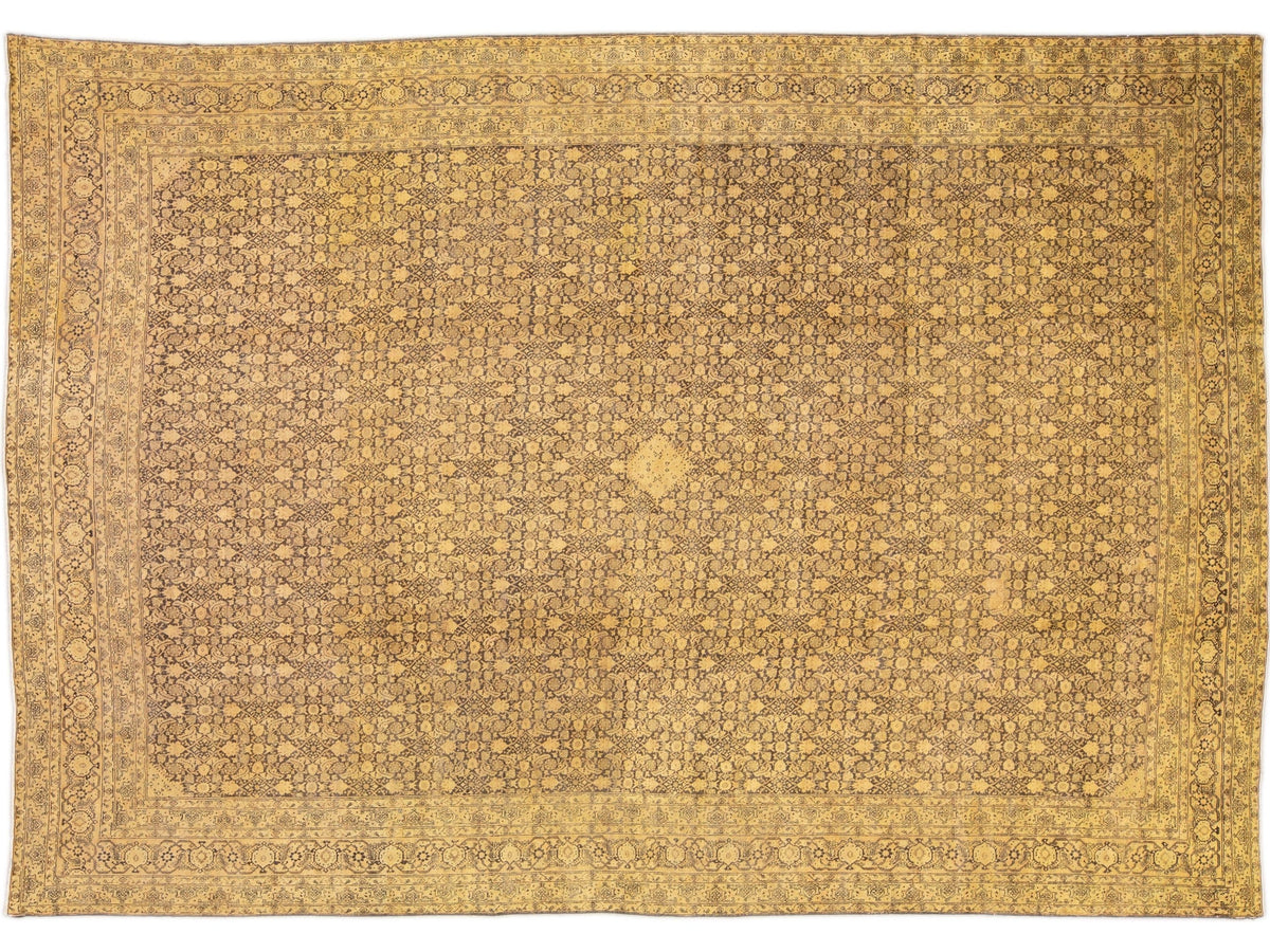 Antique Tabriz Wool Rug 13 X 19