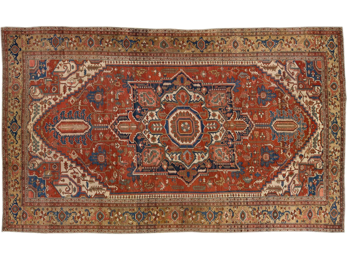 Antique Serapi Wool Rug 12 X 20