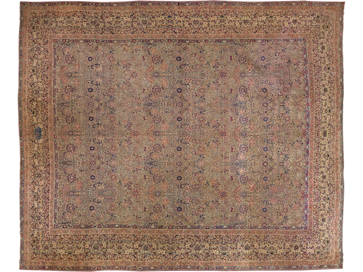 Antique Kerman Wool Rug  17 X 21