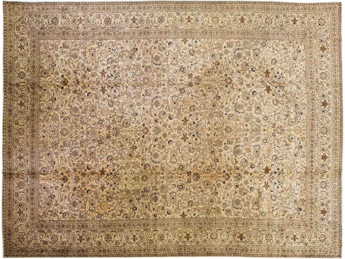 Antique Tabriz Wool Rug 14 X 18