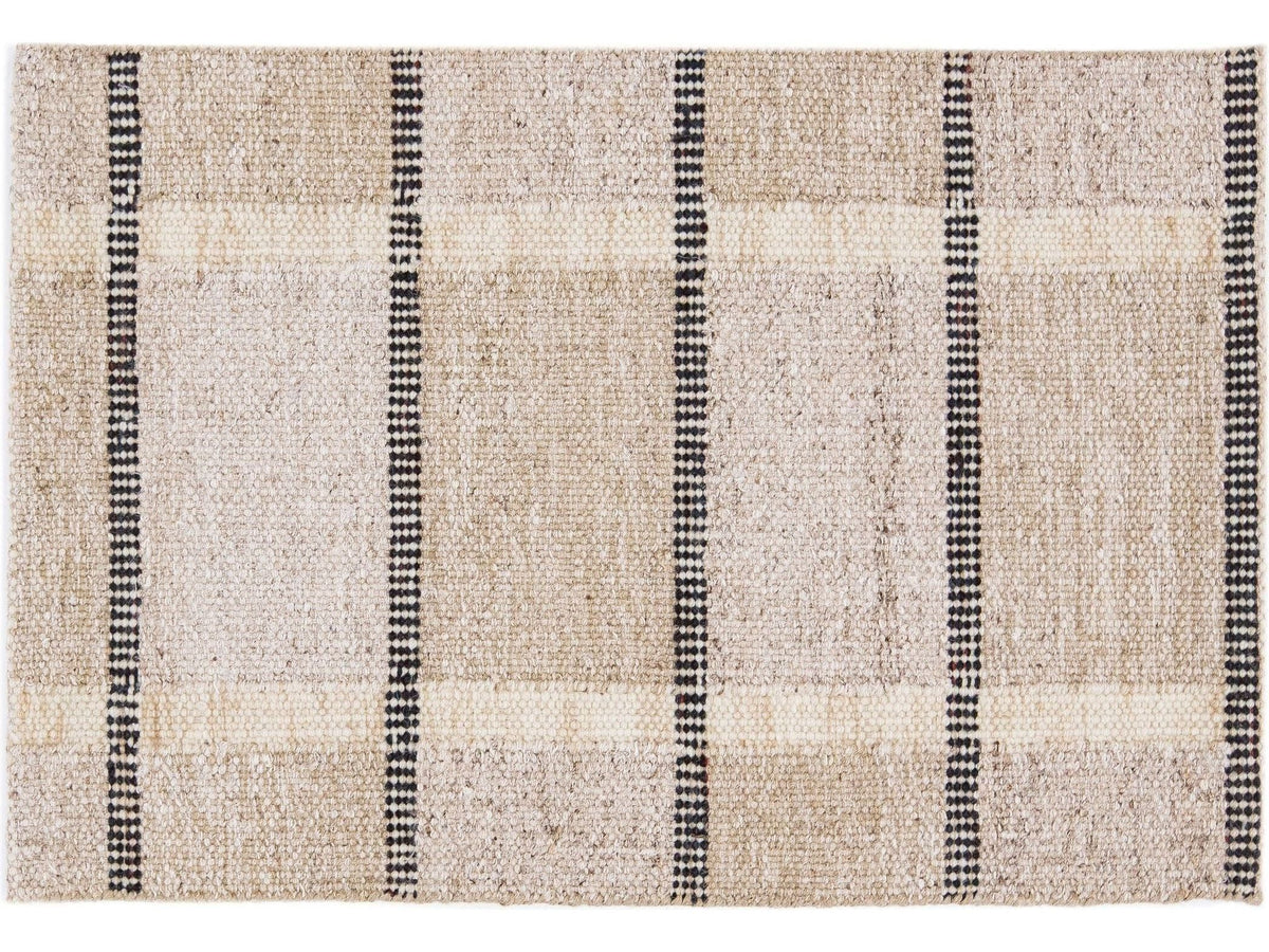 Modern Scandinavian Style Aloe and Wool Custom Rug