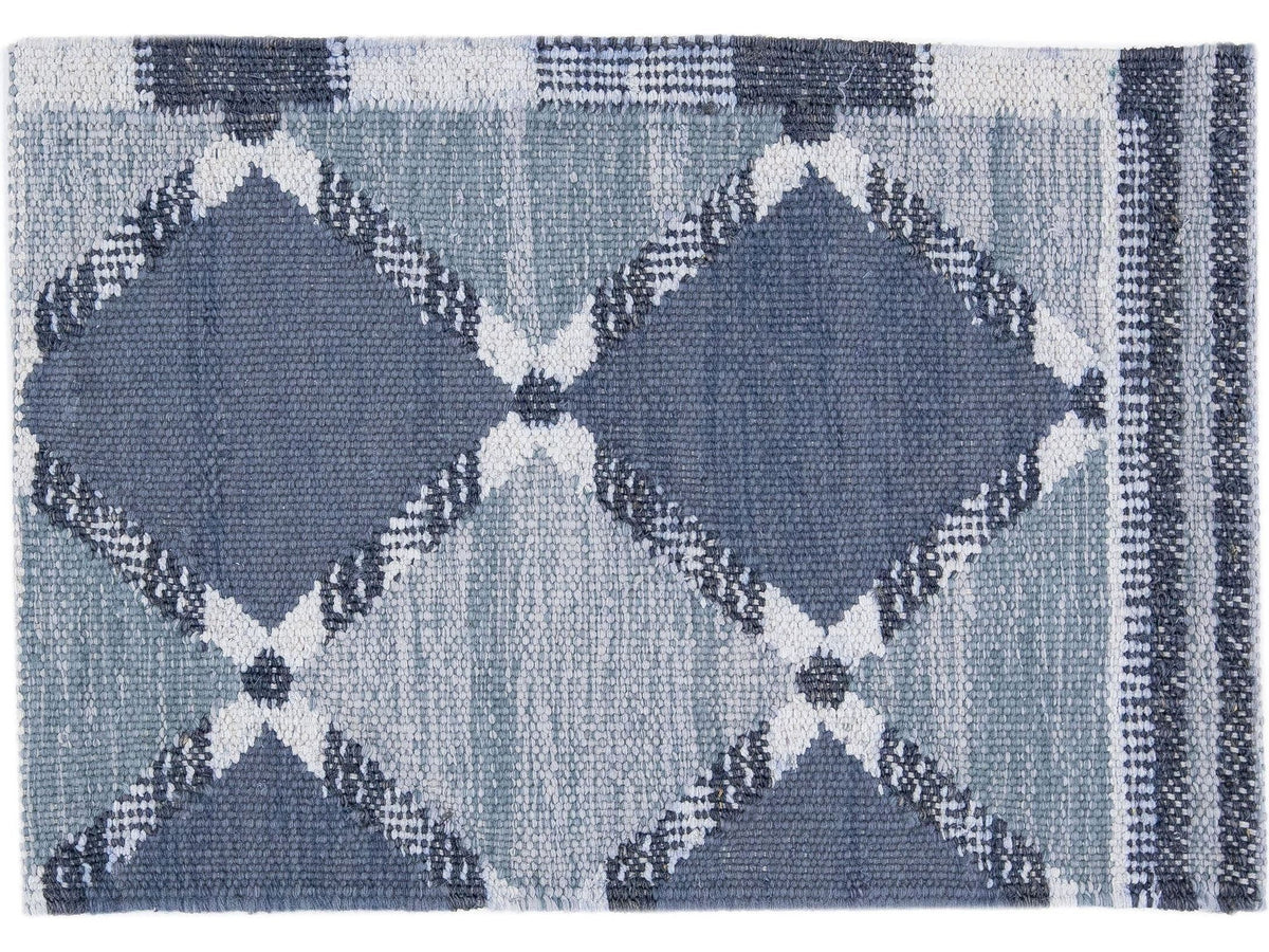 Modern Scandinavian Style Wool and Silk Custom Rug