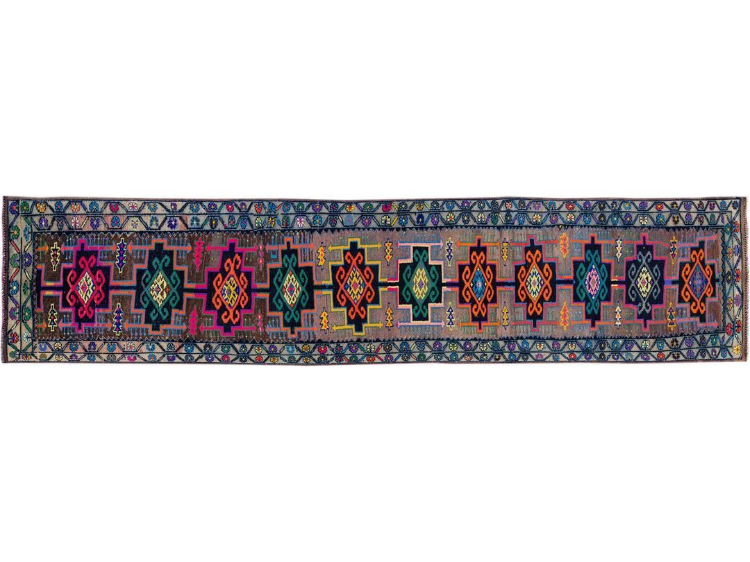 Antique Turkish Wool Runner 3 X 15