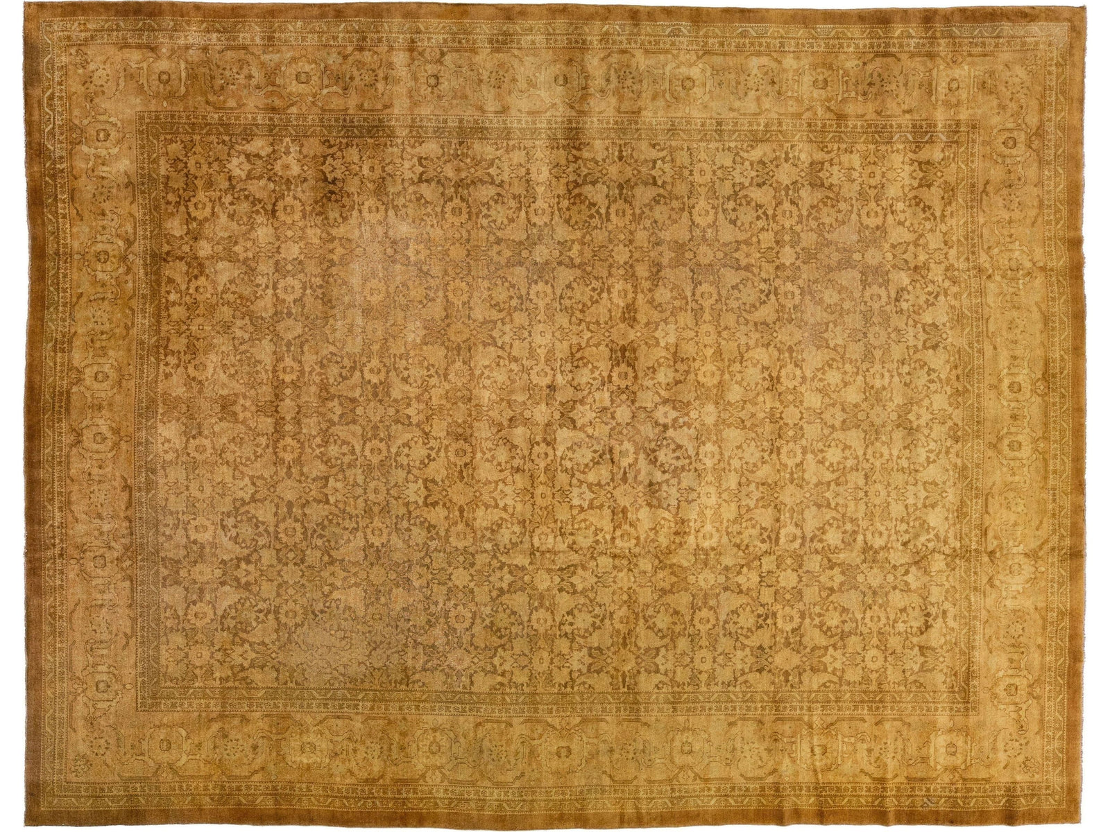 Antique Indian Agra Wool Rug 13 X 17