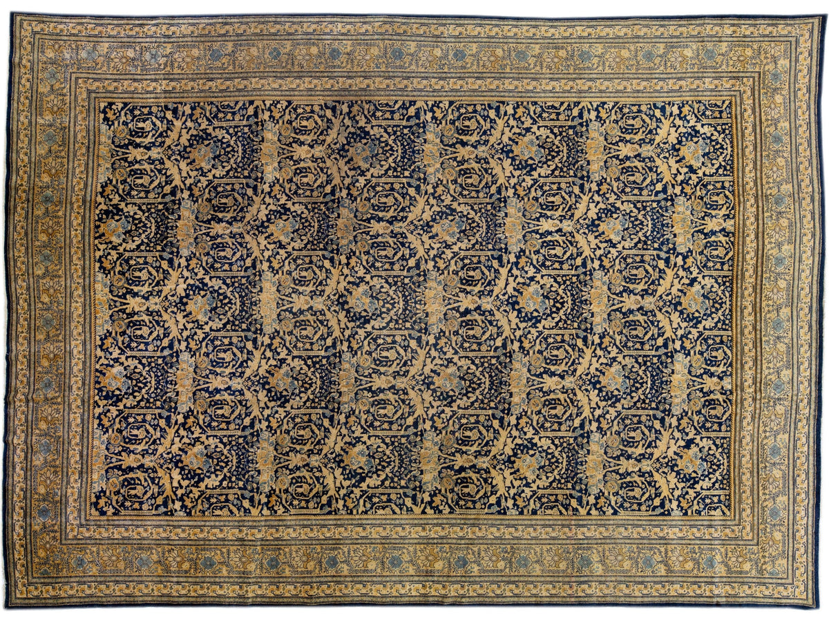 Antique Tabriz Wool Rug 13 X 17