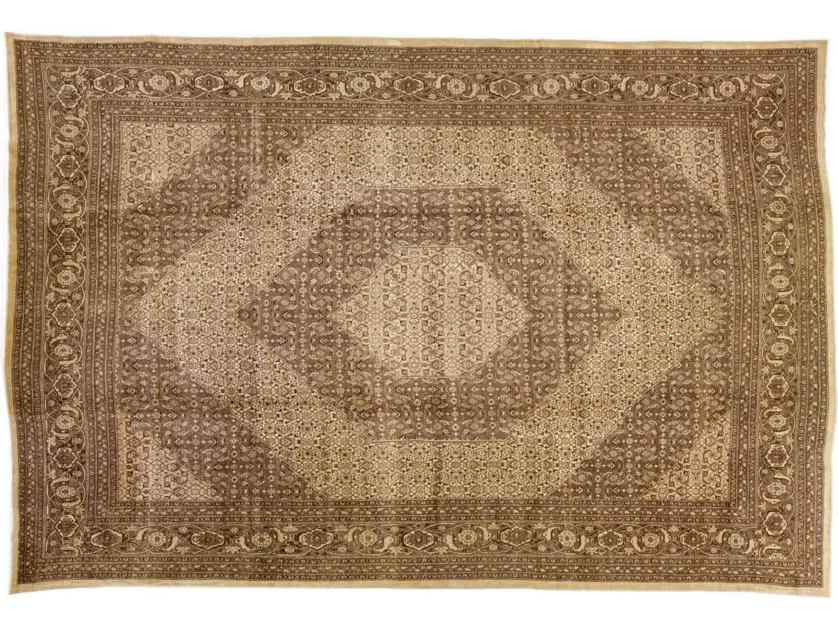 Antique Tabriz Wool Rug 13 X 19