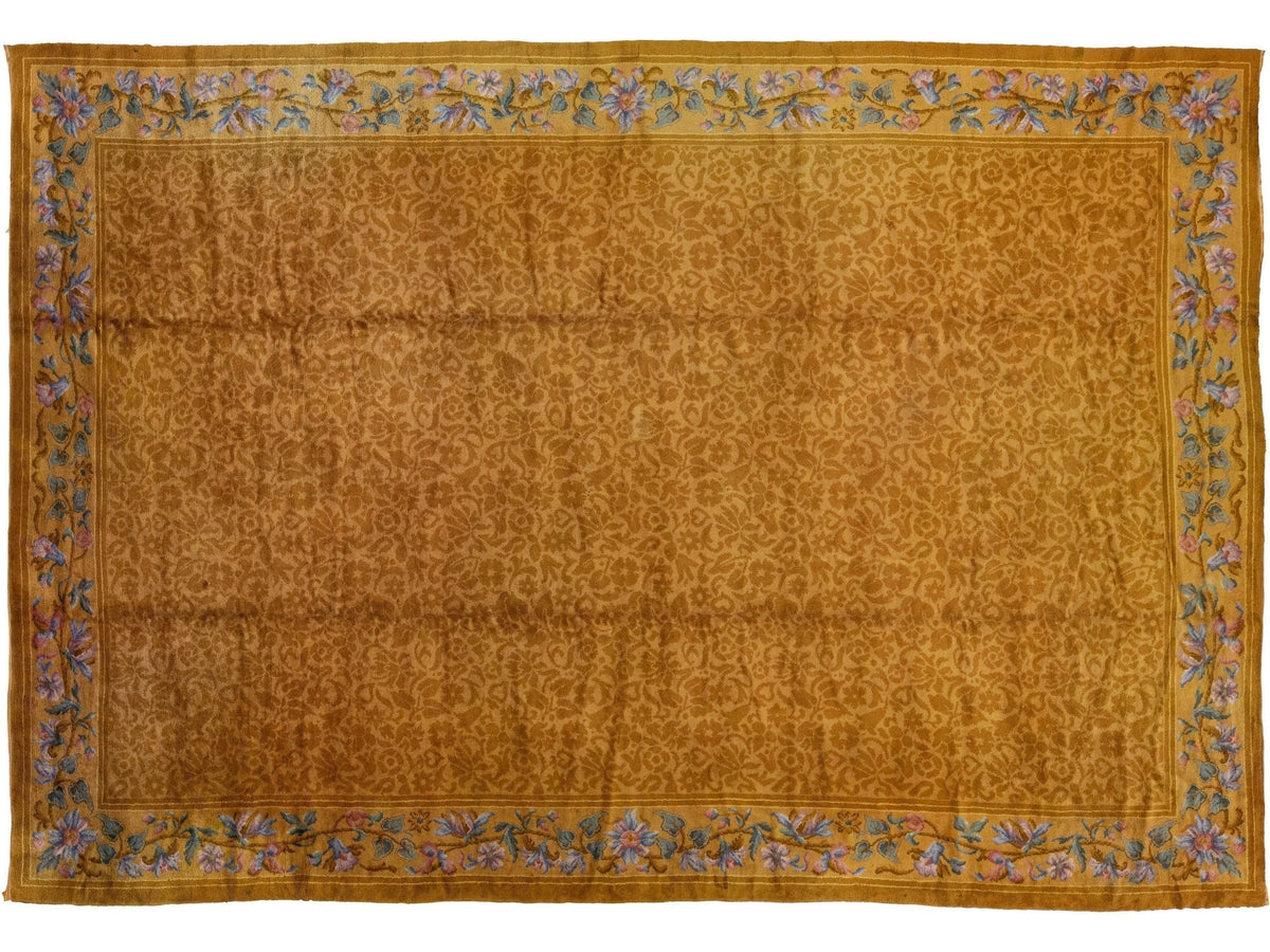 Antique Savoneerie Wool Rug 12 X 18