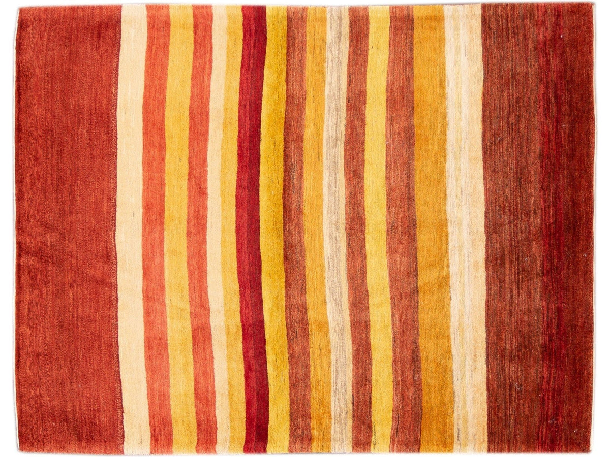 Modern Gabbeh Wool Rug 5 X 6