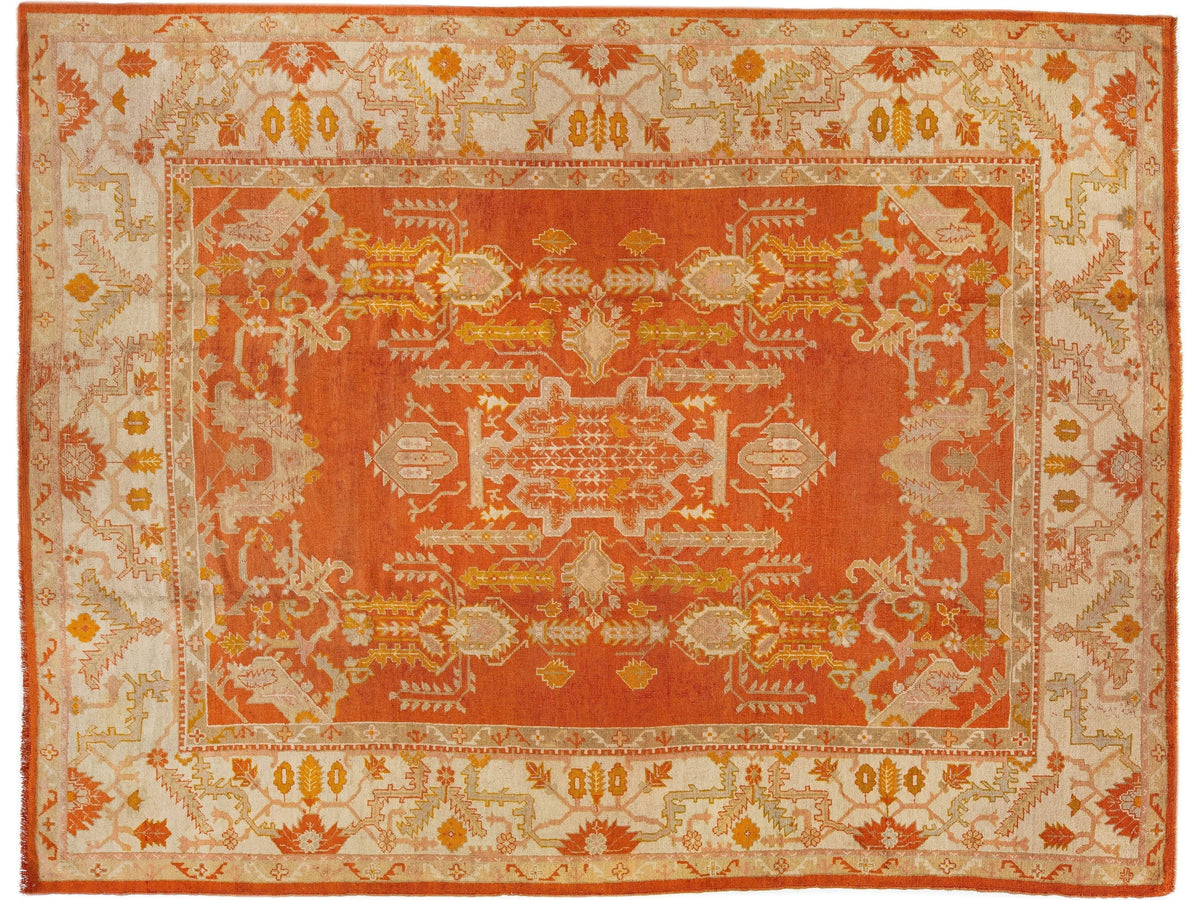 Antique Turkish Oushak Wool Rug 10 X 14