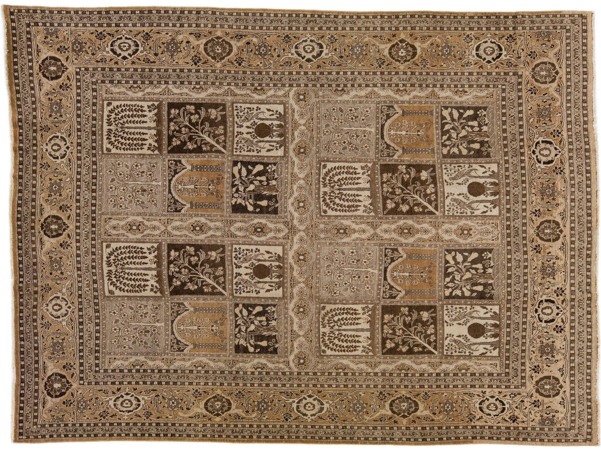 Antique Tabriz Wool Rug 10 X 12