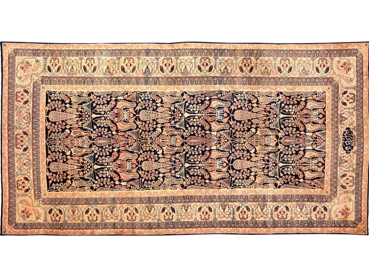 Antique Kerman Wool Rug 6 X 12