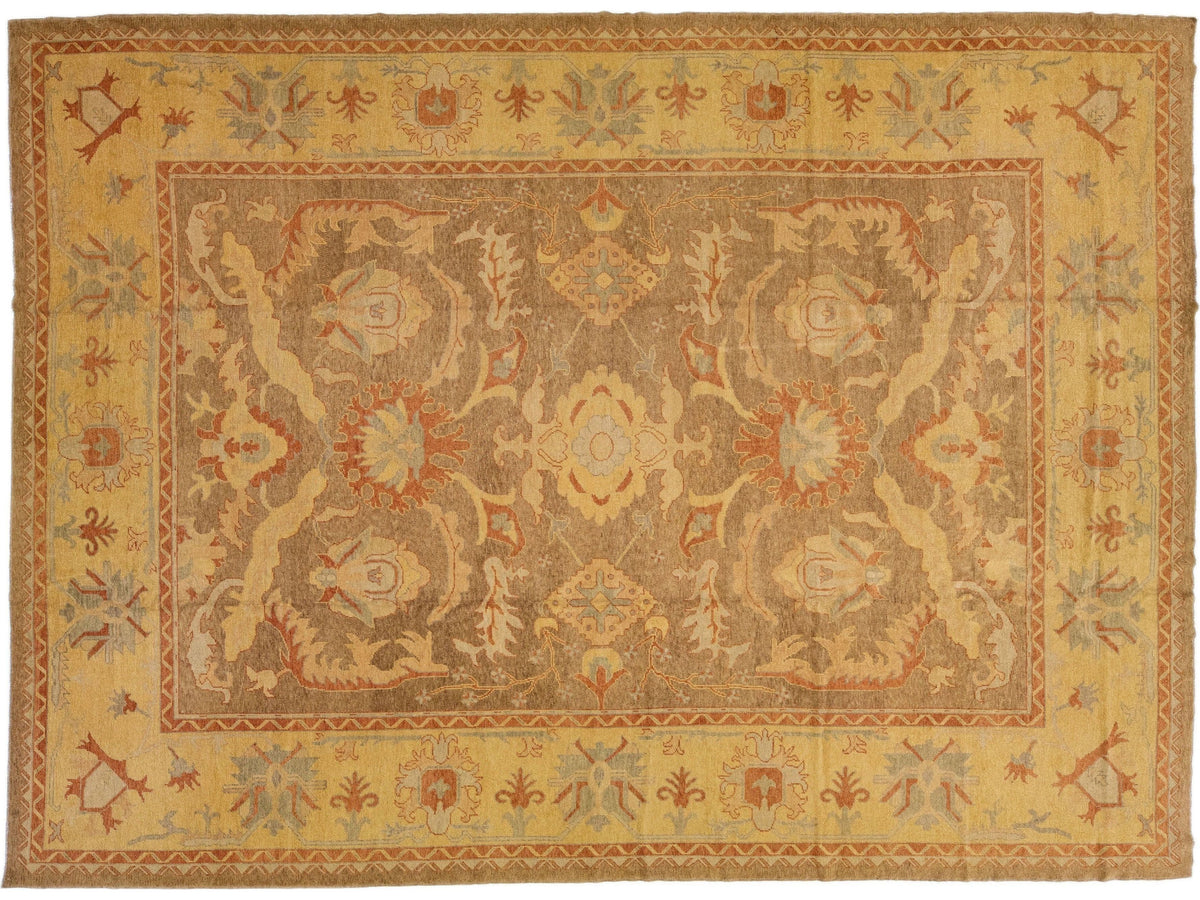 Modern Oushak Wool Rug 14 X 18