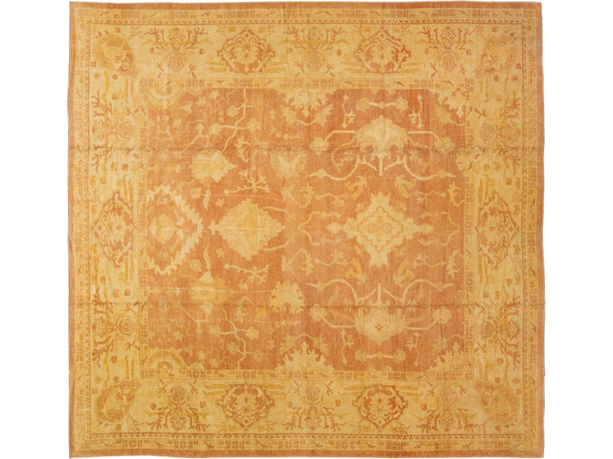 Modern Oushak Wool Rug 14 X 14