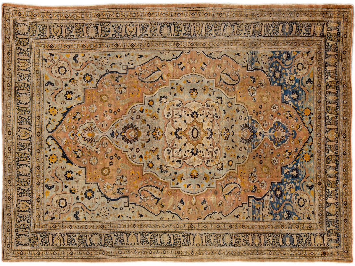 Antique Tabriz Wool Rug 10 X 13
