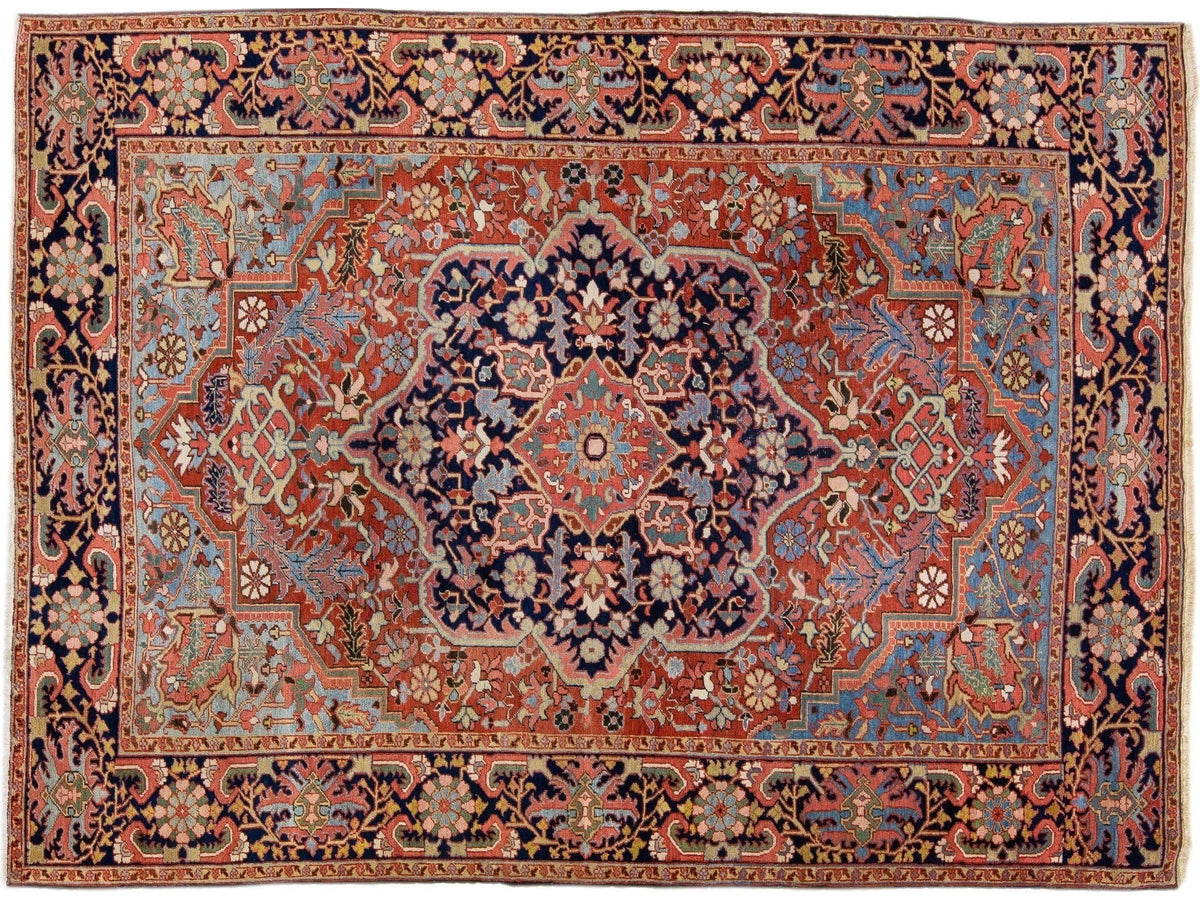 Antique Heriz Wool Rug 8 X 11