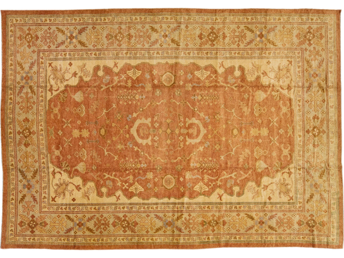 Modern Oushak Wool Rug 12 X 17