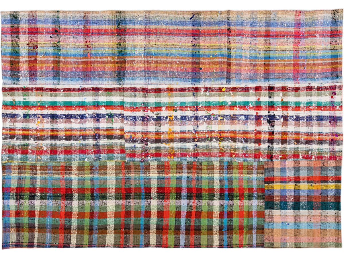 Vintage Kilim Wool Rug 8 X 12